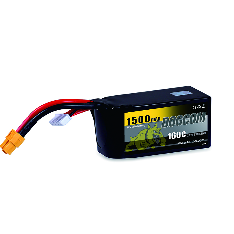 DOGCOM 1500mAh 160C 22.2V 6S FPV Lipo battery