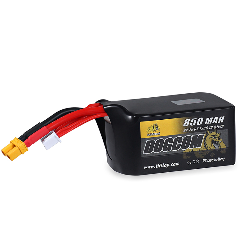 DOGCOM 850mAh 150C 6S 22.2V FPV lipo battery