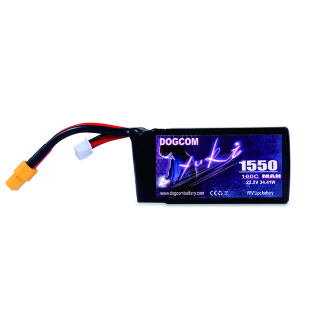 Yuki Edition DOGCOM 1550mAh 160C 22.2V 6S FPV Lipo battery