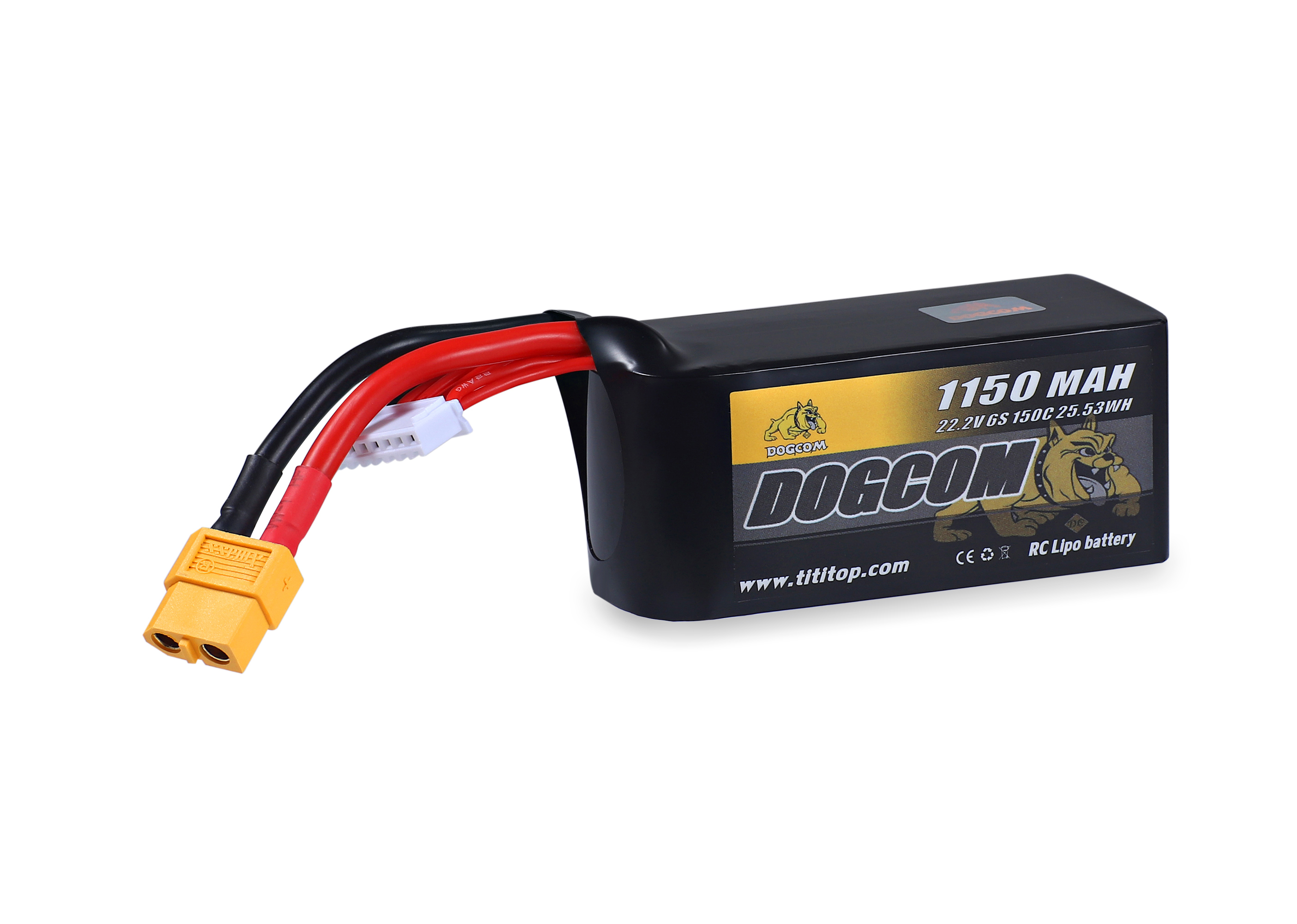DOGCOM 1150mAh 150C 6S 22.2V FPV lipo battery
