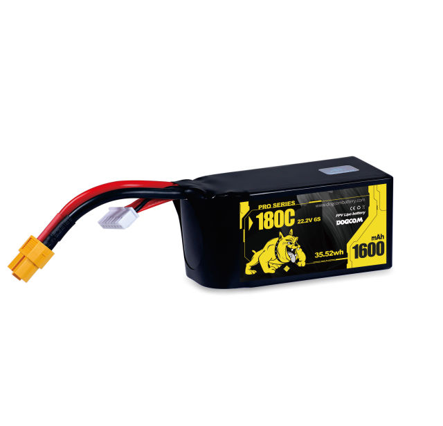 DOGCOM 1600mAh 180C 6S 22.2V Extremely High Discharge FPV Racing Lipo Battery