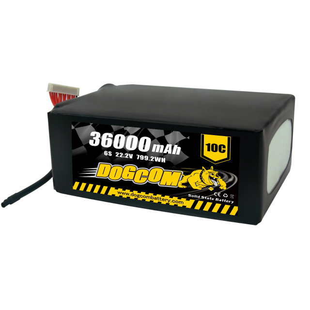 DOGCOM 36000mAh 10C 22.2V 6S1P Lipo Battery Semi-solid State Pack with XT90S