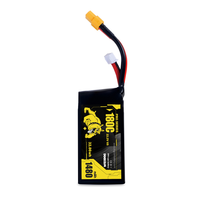 DOGCOM 1480mAh 180C 6S 22.2V Extremely High Discharge FPV Racing Lipo Battery