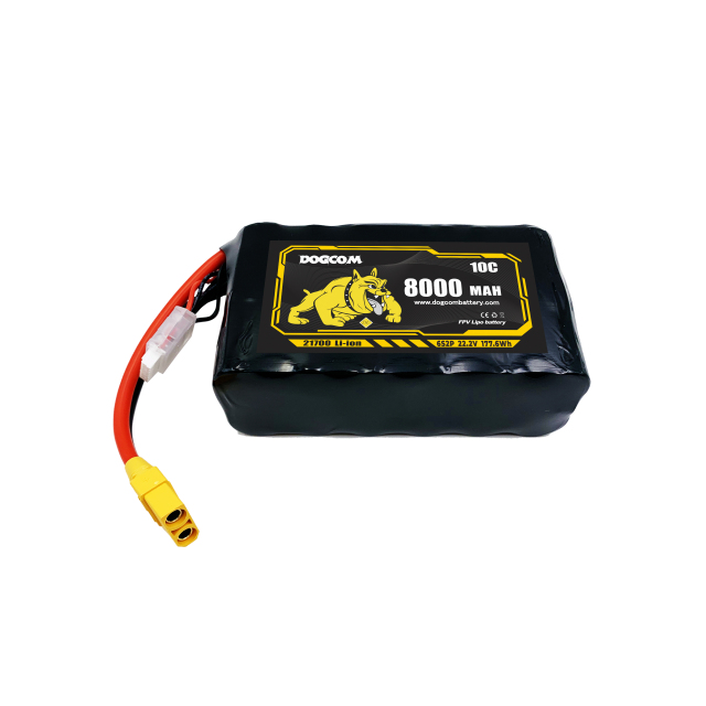 DOGCOM 21700 Li-ion battery 8000mAh 6S2P 22.2V is designed for long-range pilots