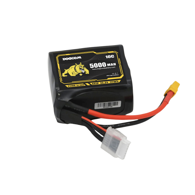 DOGCOM 21700 Li-ion battery 5000mAh 6S1P 22.2V is designed for long-range pilots