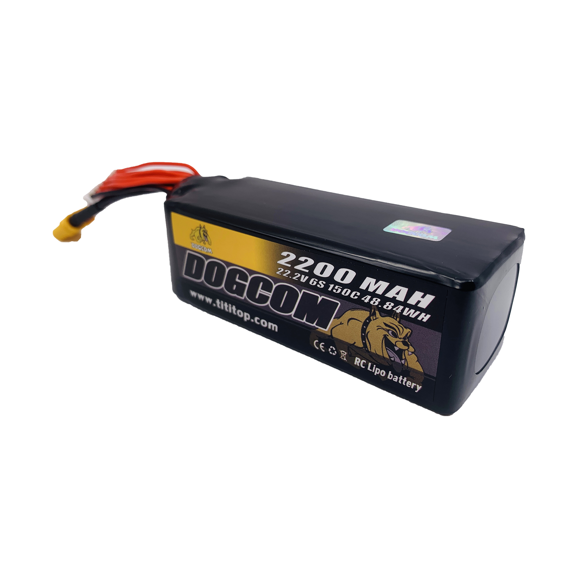 DOGCOM 2200mAh 150C 22.2V 6S Lipo battery