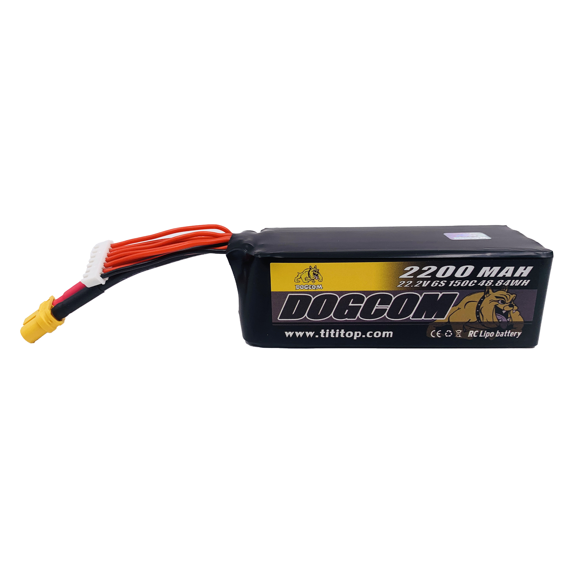 DOGCOM 2200mAh 150C 22.2V 6S Lipo battery
