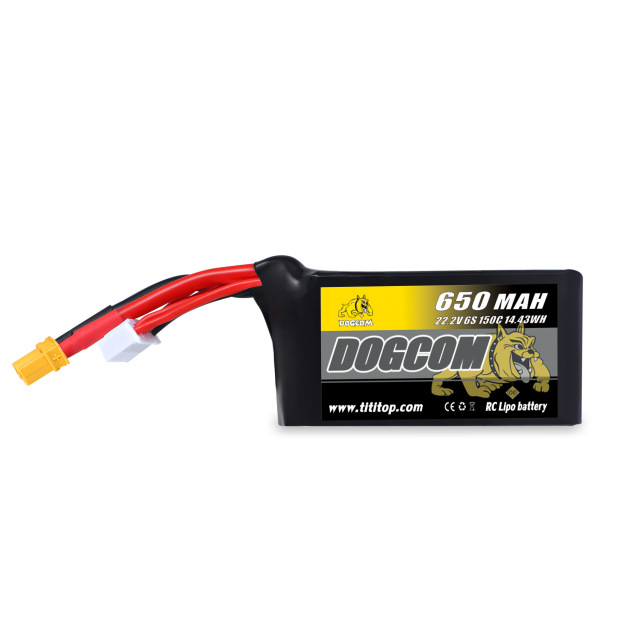 DOGCOM 650mAh 150C 22.2V 6S Lipo battery
