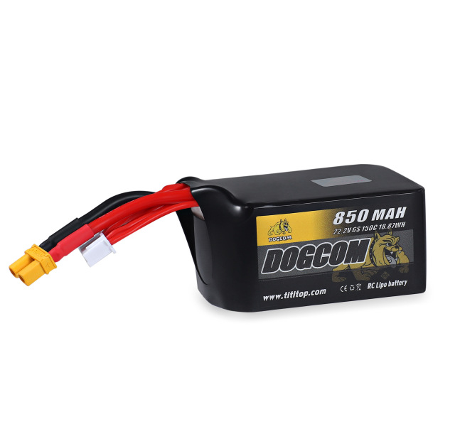DOGCOM 850mAh 150C 22.2V 6S Lipo battery