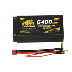 DOGCOM 6400mAh 160C 7.6V 2S2P RC hardcase Lipo battery