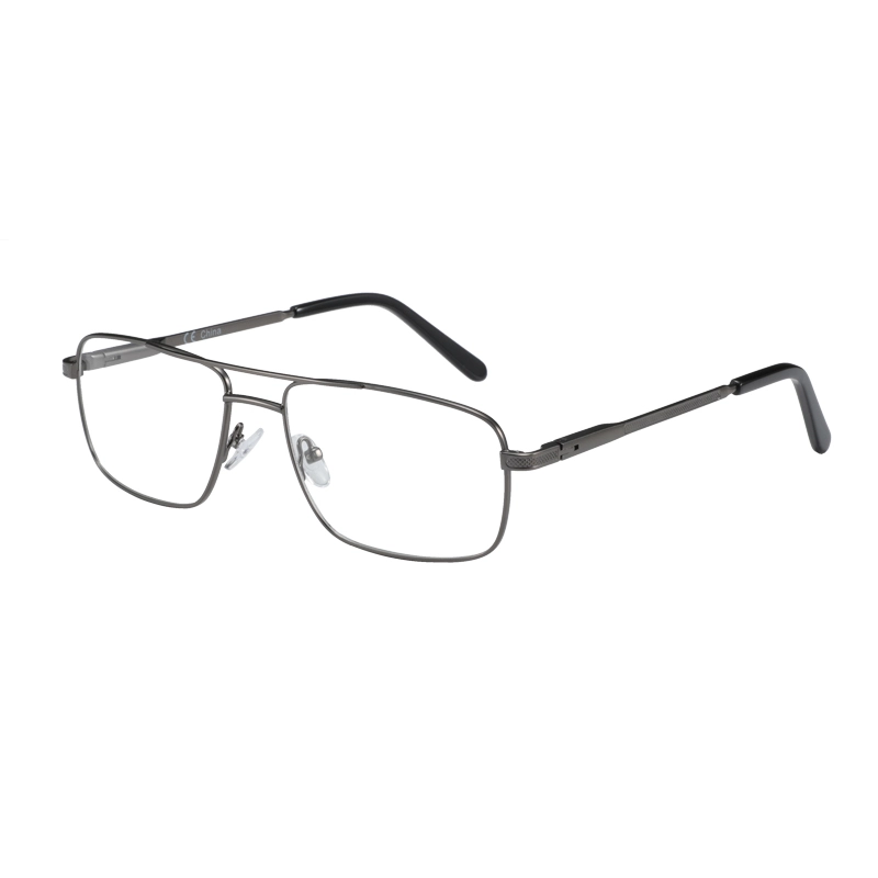 Double Bar Special Flex Hinge Style Squared Resin Lenses Metal Male Optical Frame Men