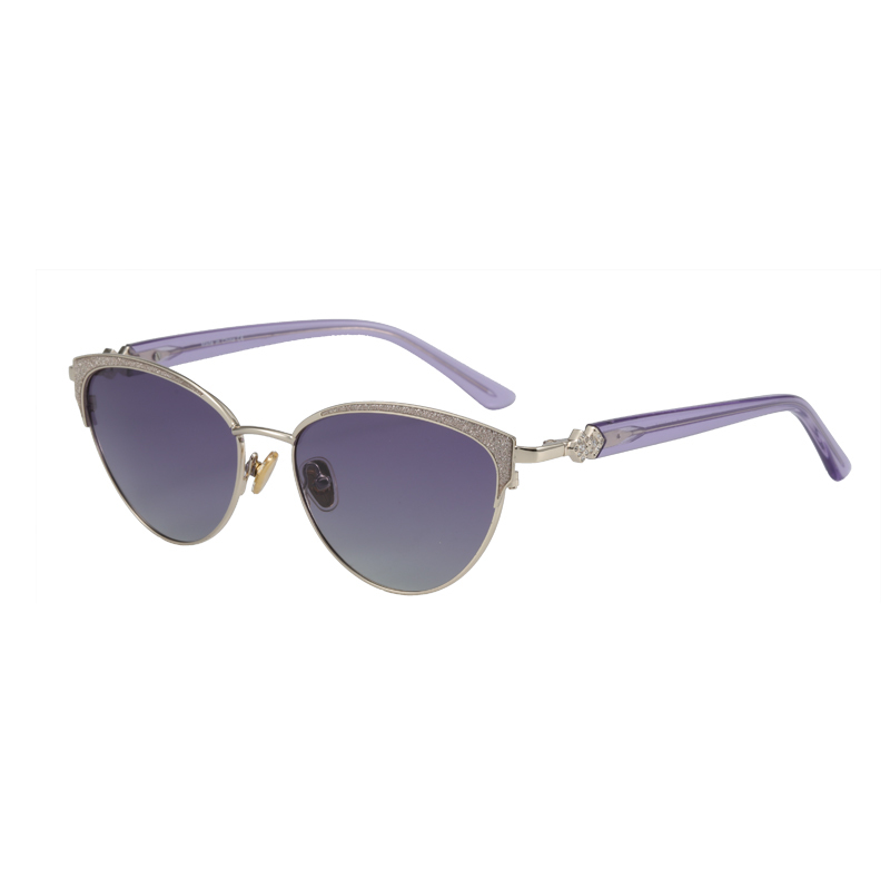 Metal Acetate Cat Eye Sunglasses for Women Polarized Sunglasses UV400 Protection Mirror Driving Shades Female Eyewear