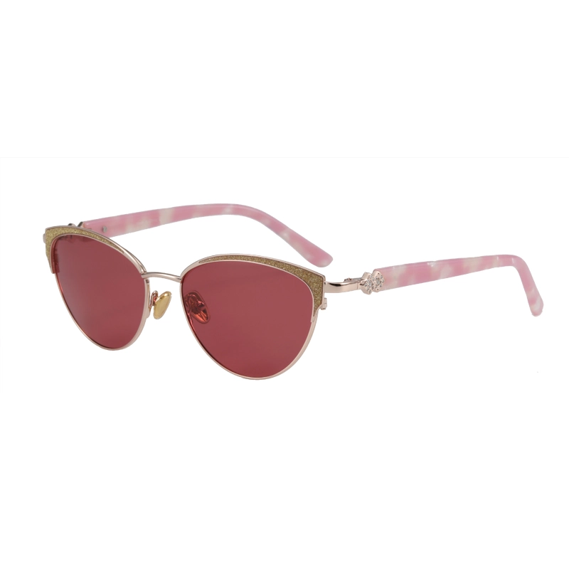 Metal Acetate Cat Eye Sunglasses for Women Polarized Sunglasses UV400 Protection Mirror Driving Shades Female Eyewear