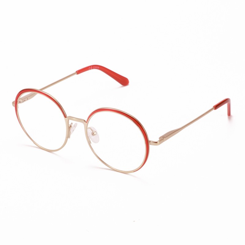 Vintage Round Acetate Metal Glasses Frames Women Designer Clear Lens Glasses Optical Myopic Prescription Eyeglasses