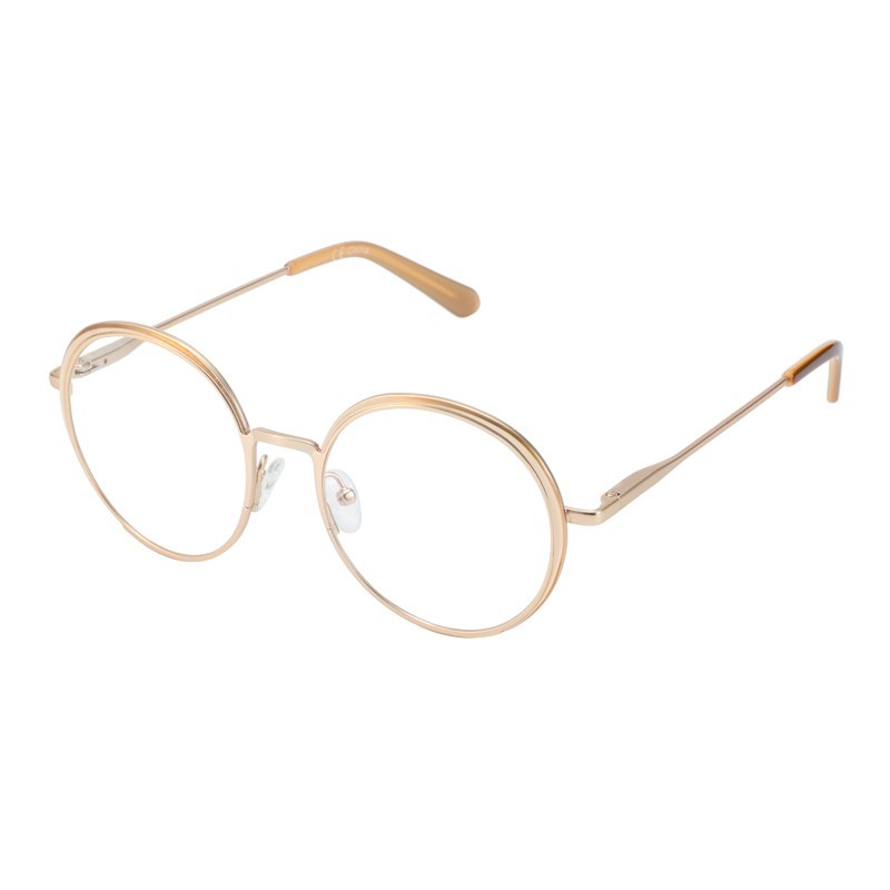 Vintage Round Acetate Metal Glasses Frames Women Designer Clear Lens Glasses Optical Myopic Prescription Eyeglasses