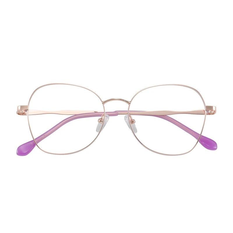 Metal Acetate Rimless Glasses Frames for Women Oversize Clear Optical Myopia Pilot Spectacles Prescription Eyeglasses