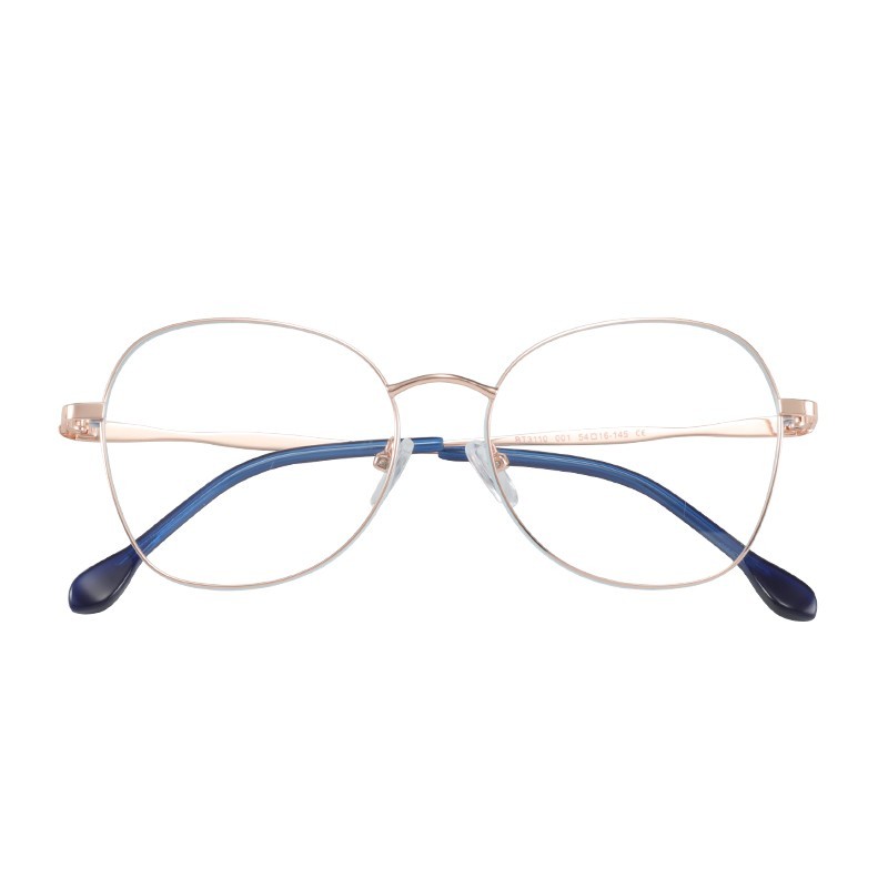Metal Acetate Rimless Glasses Frames for Women Oversize Clear Optical Myopia Pilot Spectacles Prescription Eyeglasses