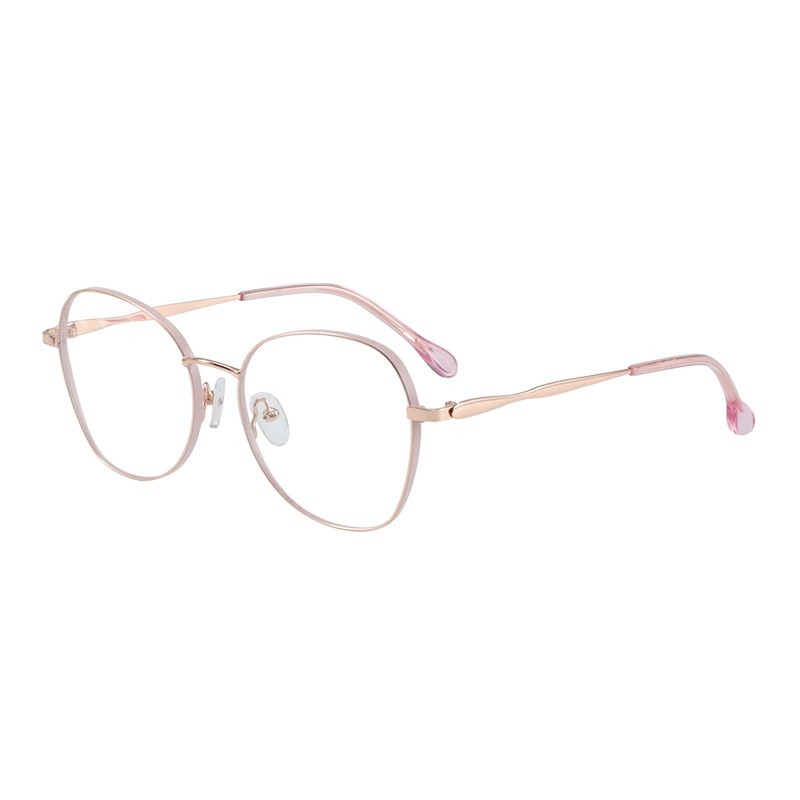 Metal Acetate Rimless Glasses Frames for Women Oversize Clear Optical Myopia Pilot Spectacles Prescription Eyeglasses