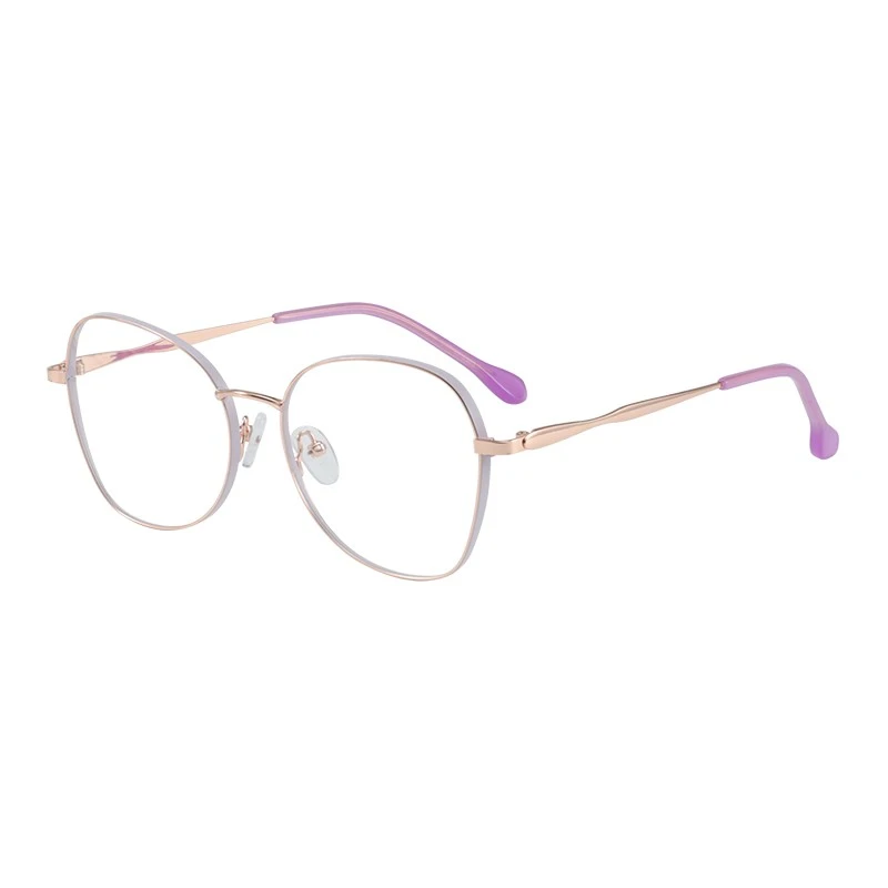 Metal Acetate Rimless Glasses Frames for Women Oversize Clear Optical Myopia Pilot Spectacles Prescription Eyeglasses