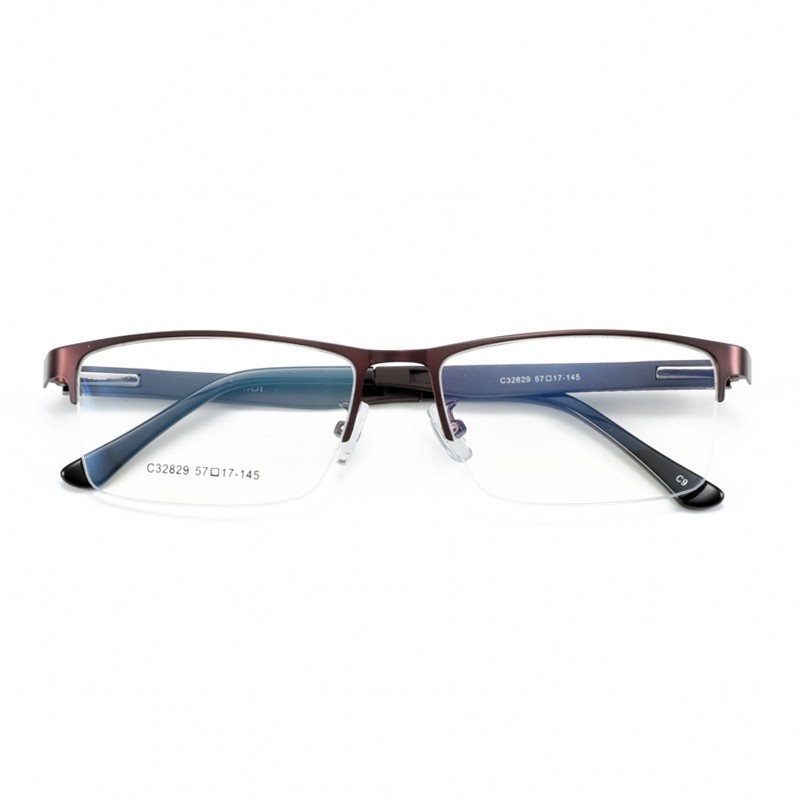 Semi Rimless Square Prescription Glasses Frame Men Myopia Optical Eye Glasses Frame Hyperopia Clear Eyeglasses BT8036