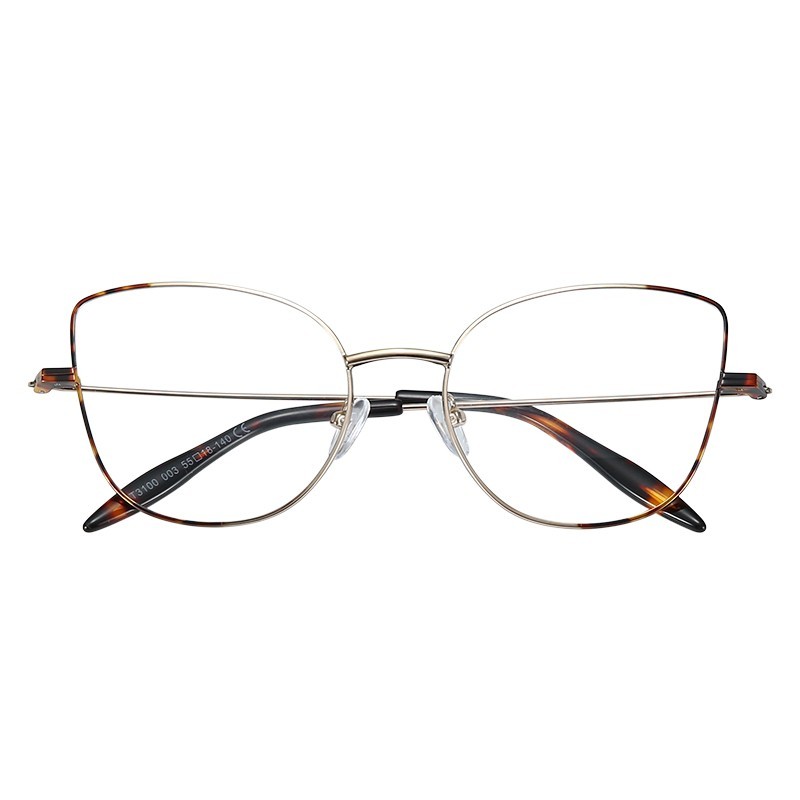 High standard Fashion Italy design Women oversized metal frame Women Cat Eye optical eye glasses