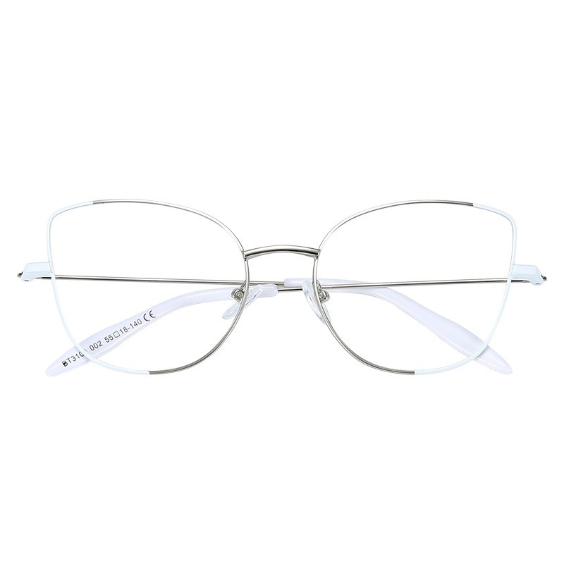 High standard Fashion Italy design Women oversized metal frame Women Cat Eye optical eye glasses