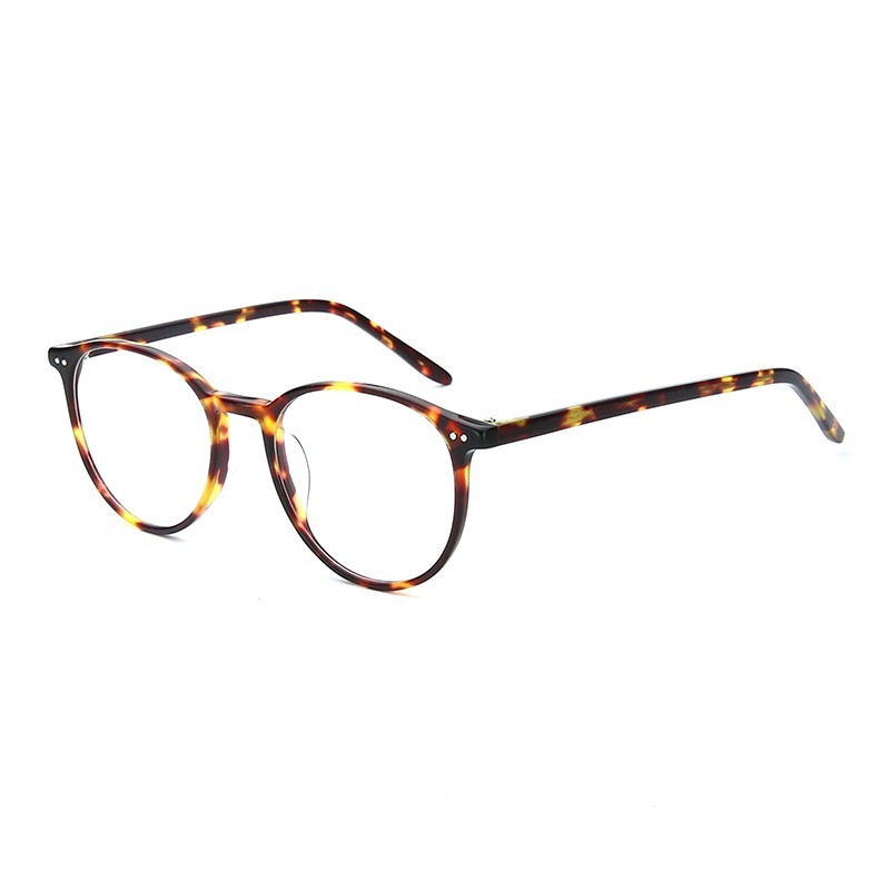Retro Acetate Prescription Glasses Frame Women Men Round Optical Myopia Anti Blue Light Eyeglasses Photochromic Eyewear