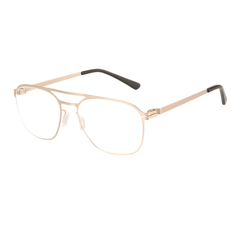 Double Bridge Titanium Glasses Frame For Retro Men Lightweight Myopia Optical Prescription Spectacle Eyeglasses