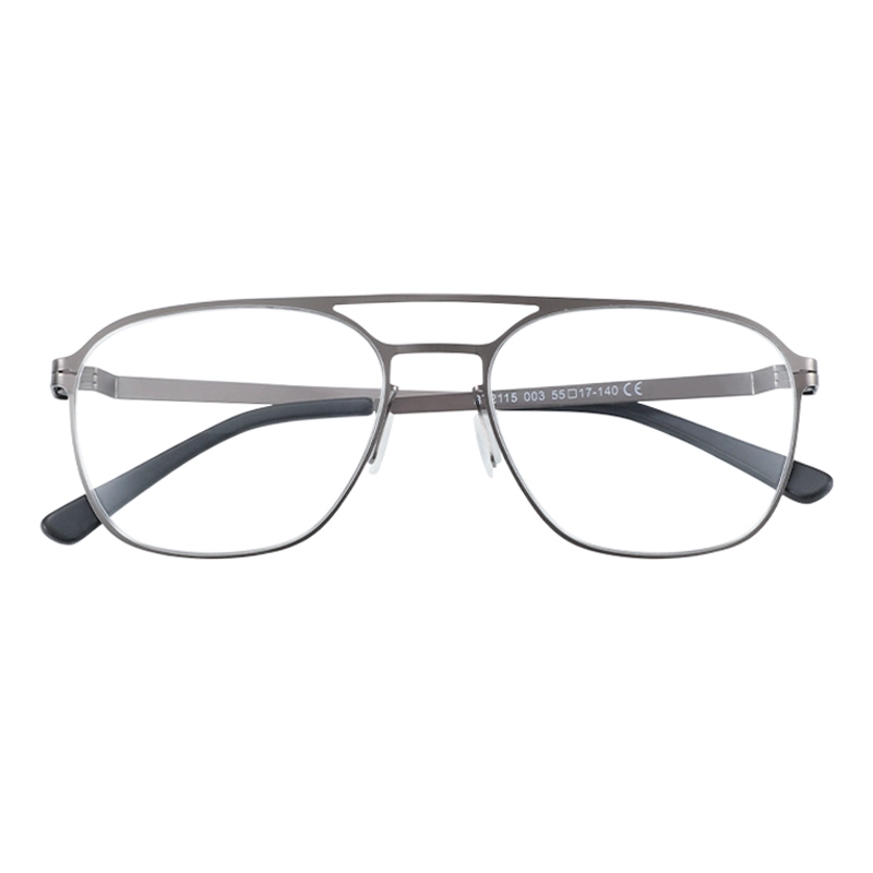 Double Bridge Titanium Glasses Frame For Retro Men Lightweight Myopia Optical Prescription Spectacle Eyeglasses