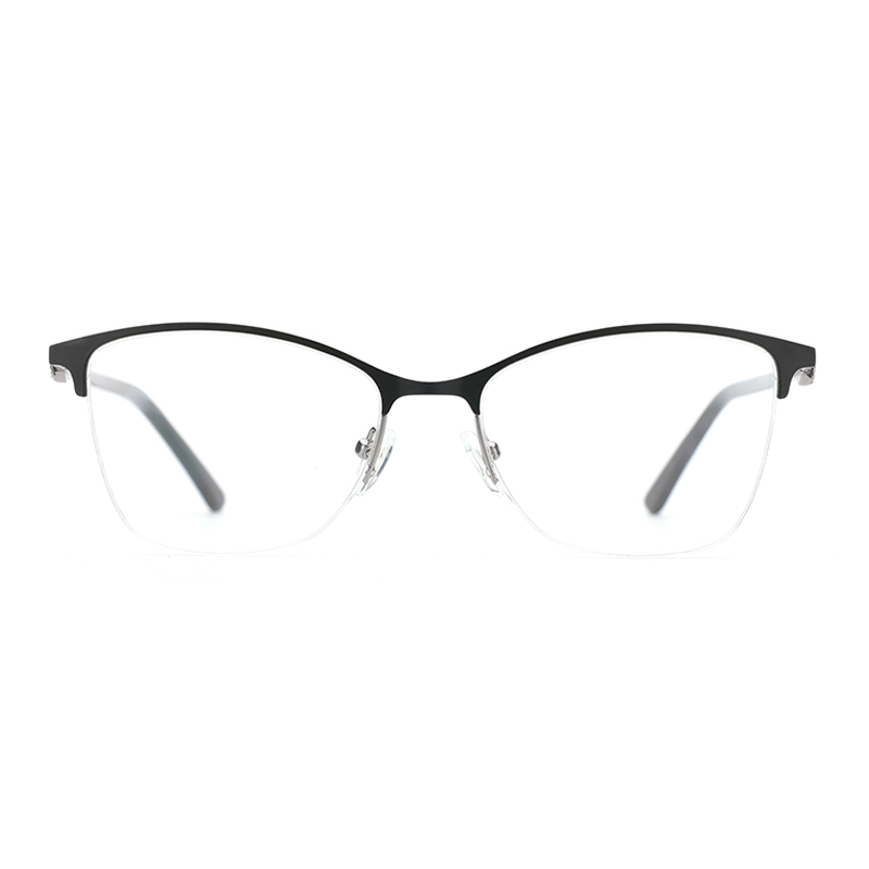 Alloy Metal Half frame Glasses Frames Semi-Rimless Spectacle Eyeglasses Frame for Women Prescription Optical Eyewear