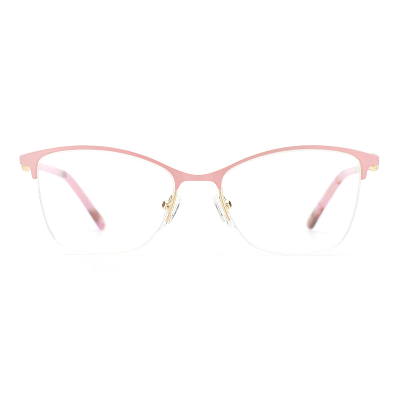 Alloy Metal Half frame Glasses Frames Semi-Rimless Spectacle Eyeglasses Frame for Women Prescription Optical Eyewear
