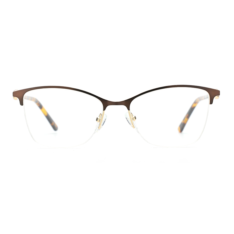 Alloy Metal Half frame Glasses Frames Semi-Rimless Spectacle Eyeglasses Frame for Women Prescription Optical Eyewear
