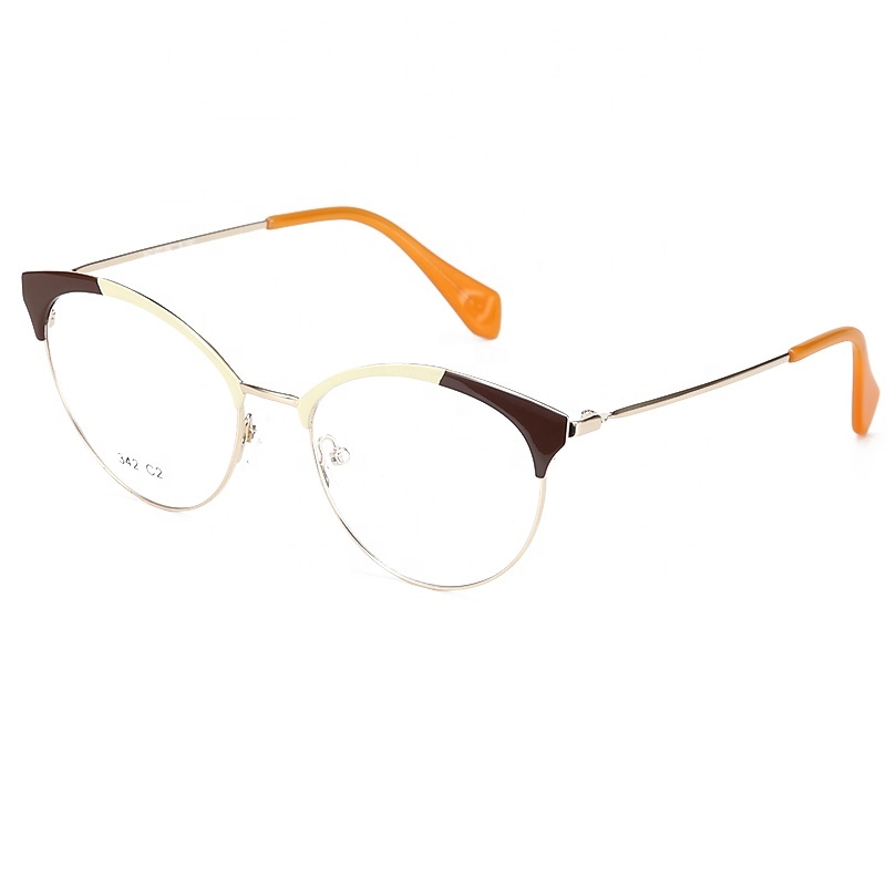 Retro Metal Cat Eye Glasses Frame Female Clear Lens Optical Myopia Computer Prescription Glasses Eyewear Accessories