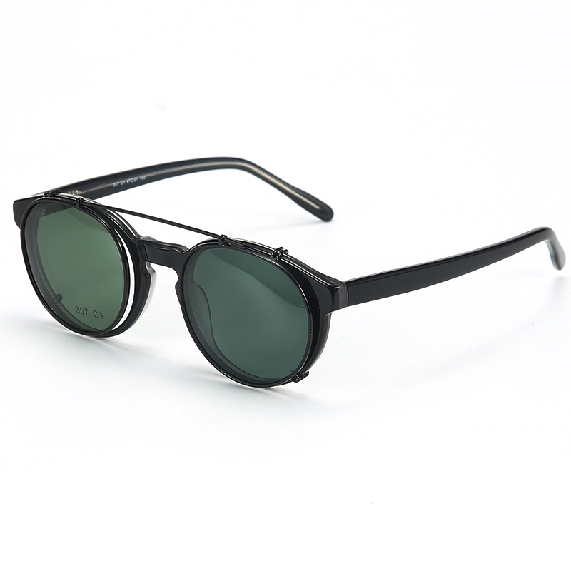 Metal Punk Polarized Sunglasses For Men Round Frame Magnetic Clip On Sun Glasses Goggle UV400 Driving Shades Eyewear