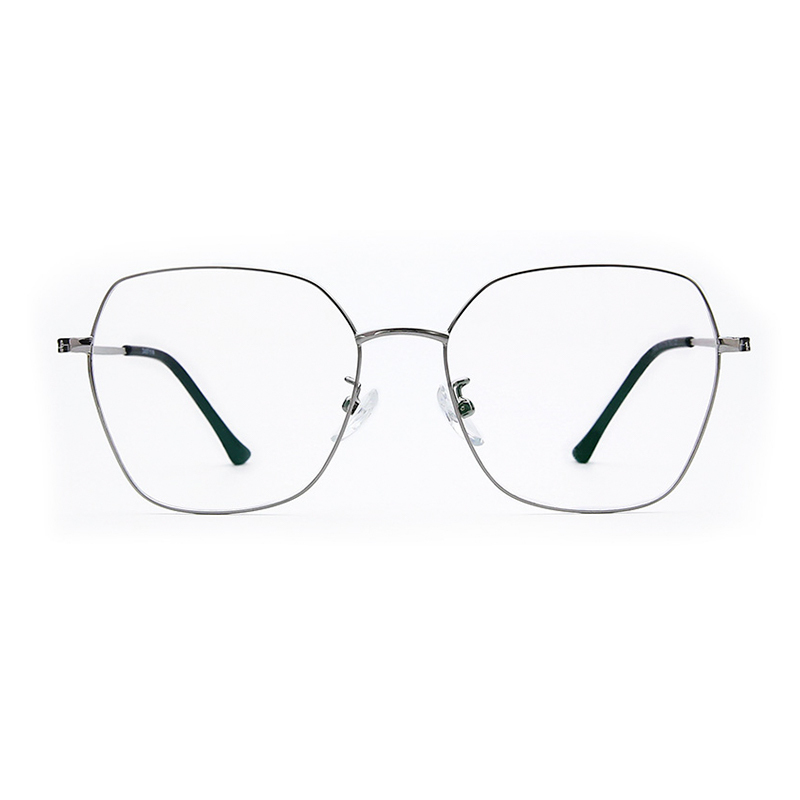 Anti Blue Light Computer Glasses Frames Women Retro Metal Oversized Frame Clear Lens Eyeglasses Optical Spectacles
