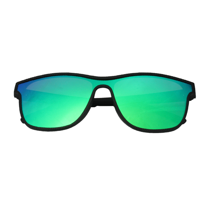 Frame Sun Glasses Green Reflective One Piece Mirrored Sunglasses Womens Polarized Shades Men HD Colored Sunglasses