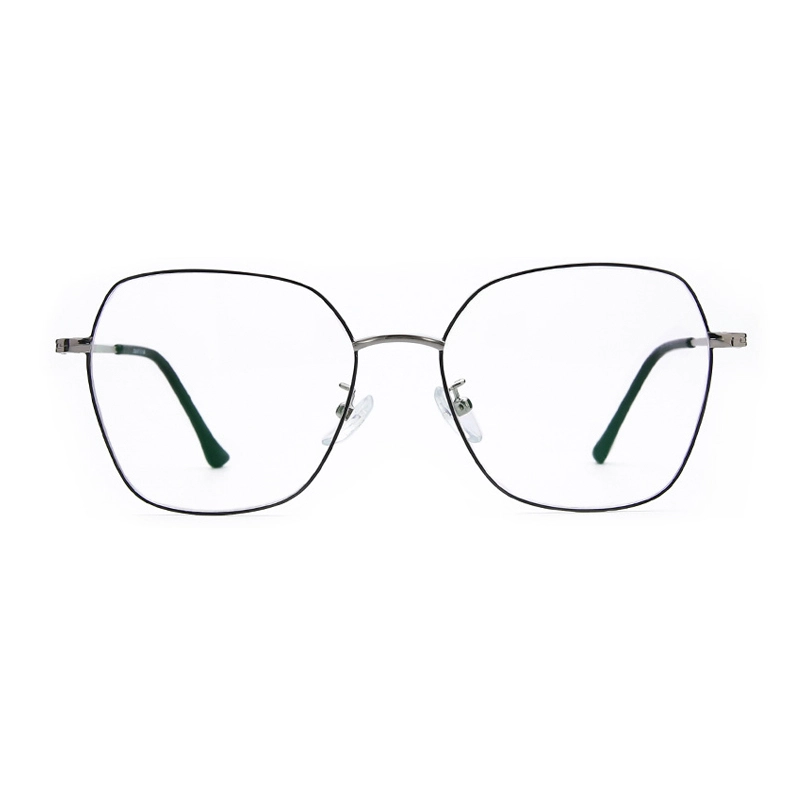 Anti Blue Light Computer Glasses Frames Women Retro Metal Oversized Frame Clear Lens Eyeglasses Optical Spectacles