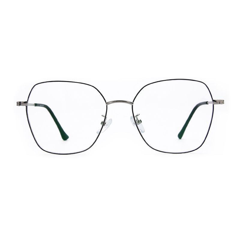Anti Blue Light Computer Glasses Frames Women Retro Metal Oversized Frame Clear Lens Eyeglasses Optical Spectacles