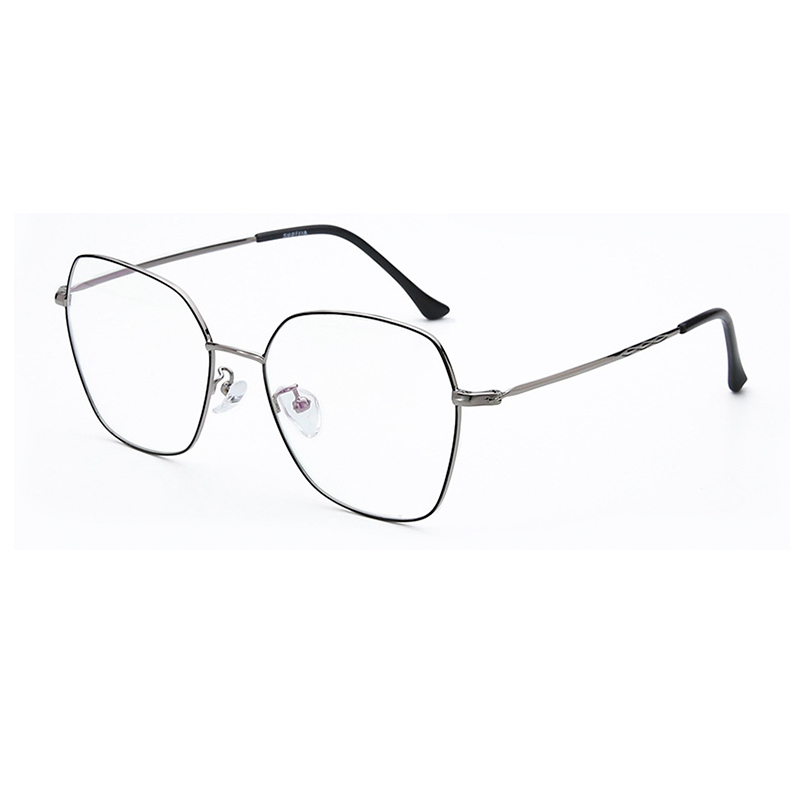 Anti Blue Light Computer Glasses Frames Women Retro Metal Oversized Frame Clear Lens Eyeglasses Optical Spectacles