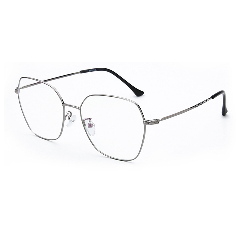 Anti Blue Light Computer Glasses Frames Women Retro Metal Oversized Frame Clear Lens Eyeglasses Optical Spectacles