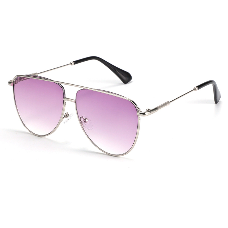 Women Pilot Polarized UV400 Sunglasses Progressive Purple Lens Vintage Metal Frame Oversize Outdoor Driving Sun Glasses