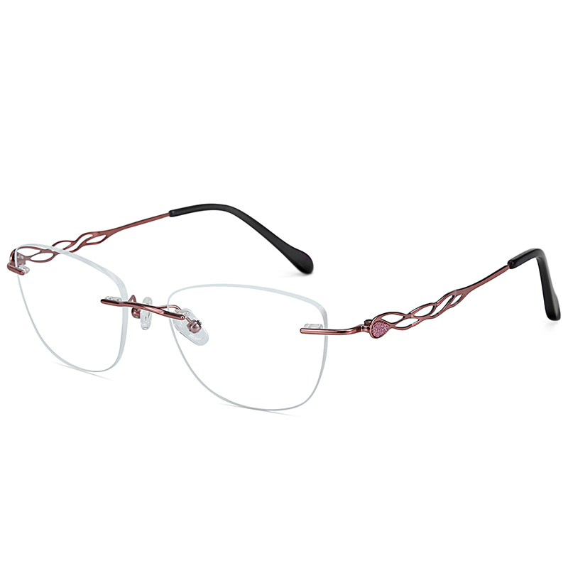 New Titanium Prescription Glasses For Women Myopia Ultra Light Rimless Eyeglasses Fashion Transparent Eyewear AX1272