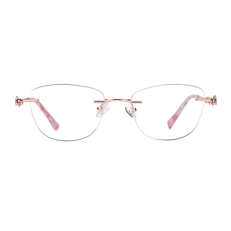 New Titanium Prescription Glasses For Women Myopia Ultra Light Rimless Eyeglasses Fashion Transparent Eyewear AX1272