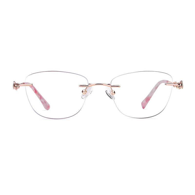 New Titanium Prescription Glasses For Women Myopia Ultra Light Rimless Eyeglasses Fashion Transparent Eyewear AX1272