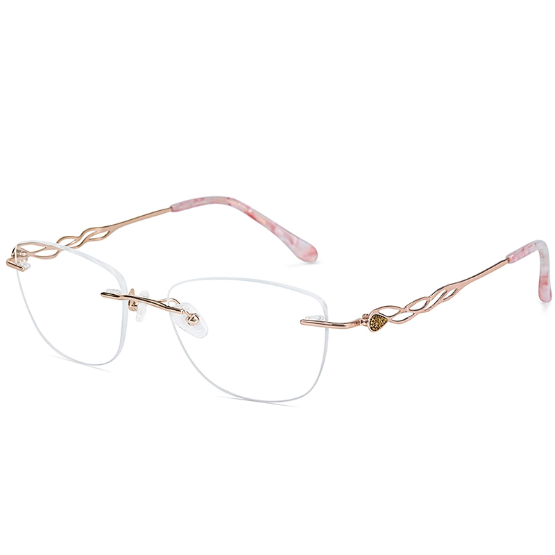 New Titanium Prescription Glasses For Women Myopia Ultra Light Rimless Eyeglasses Fashion Transparent Eyewear AX1272