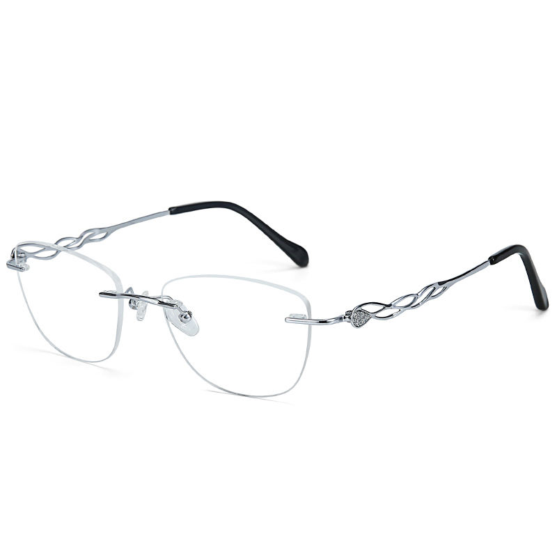 New Titanium Prescription Glasses For Women Myopia Ultra Light Rimless Eyeglasses Fashion Transparent Eyewear AX1272