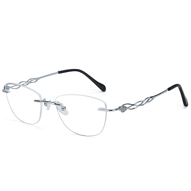 New Titanium Prescription Glasses For Women Myopia Ultra Light Rimless Eyeglasses Fashion Transparent Eyewear AX1272