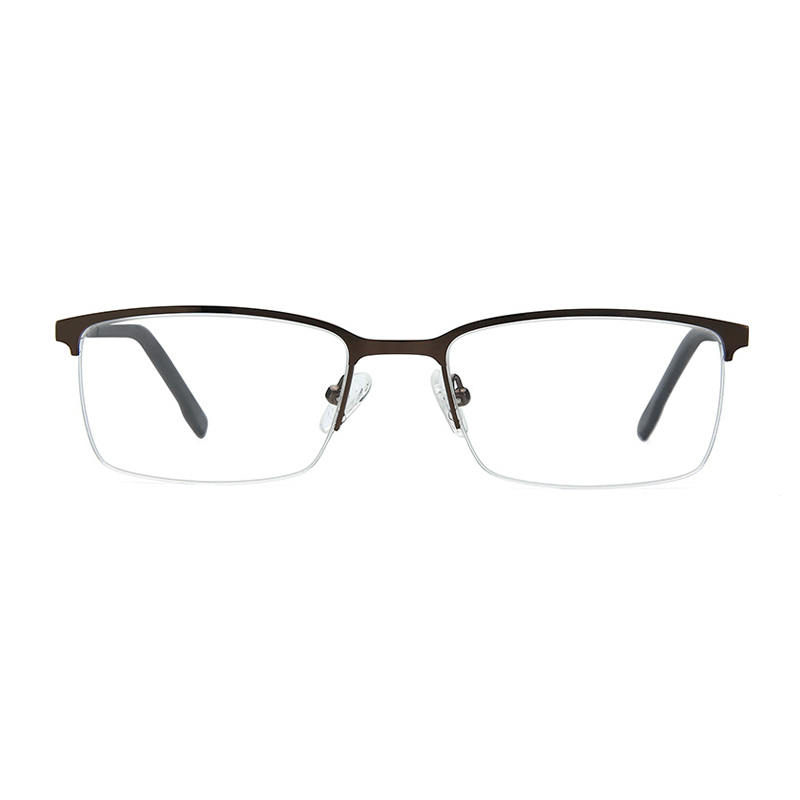 Alloy Semi Rimless Prescription Glasses Men Anti-Blue-Ray Myopia Eye Glasses Clear Optical Photochromic Eyeglasses 2020