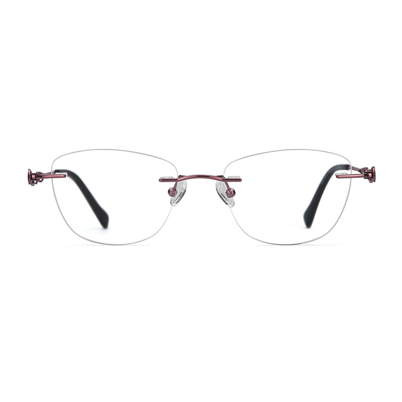 New Titanium Prescription Glasses For Women Myopia Ultra Light Rimless Eyeglasses Fashion Transparent Eyewear AX1272