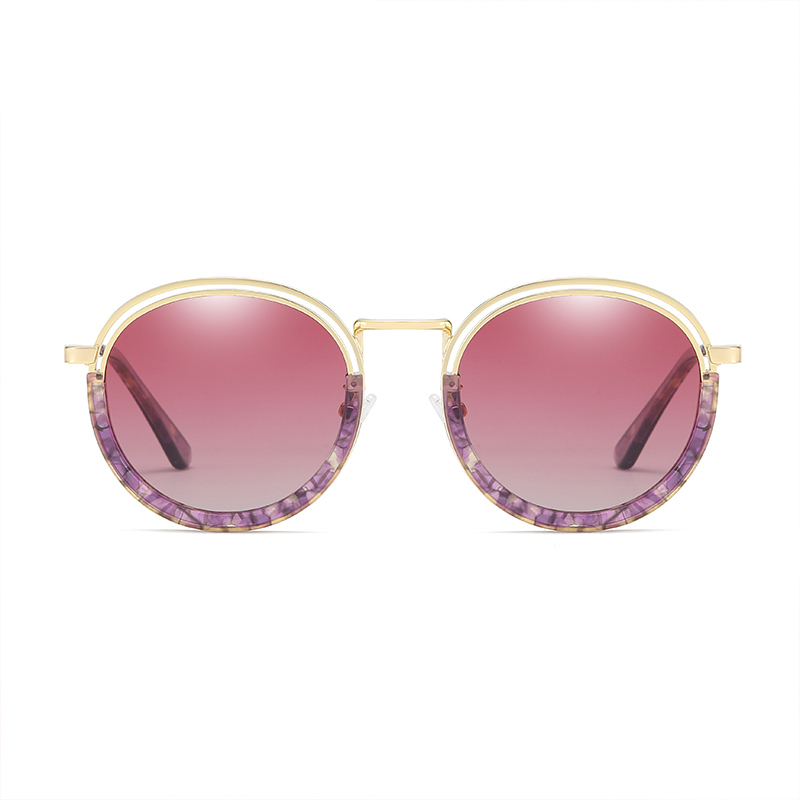 Alloy Polarized Round Sunglasses Women Driving Anti-UV UV400 Polarized Metal Frame Brand Designe Retro Sun Glasses